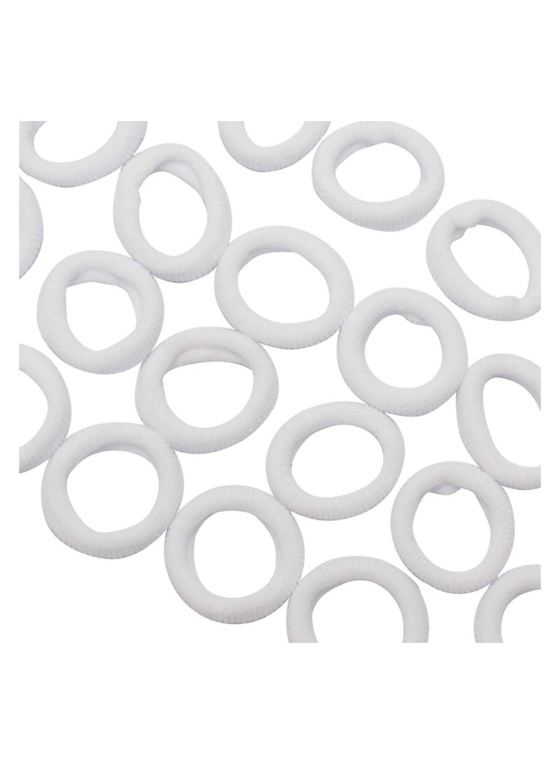 STAR BEJA Elastics Hair Ties White 100 Pack - Image 5