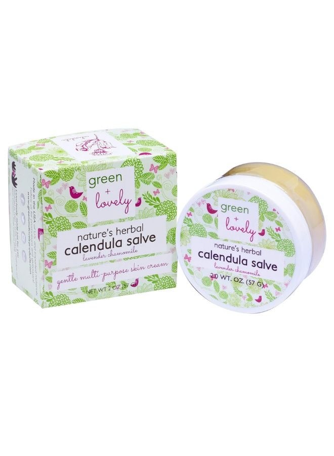 Green + Lovely GREEN+LOVELY NATURE'S HERBAL CALENDULA SALVE LAVENDER CHAMOMILE 57G - Image 2