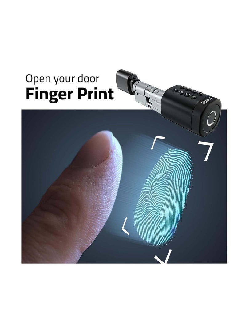 Areb SMART LOCK CYLINDER BLACK C1SLLWYB – Fingerprint, PIN Code, IC Card, Mechanical Key, Wi-Fi App Control, Auto-Lock, Anti-Theft Security for Home, Office, Commercial  Residential Use - Image 5