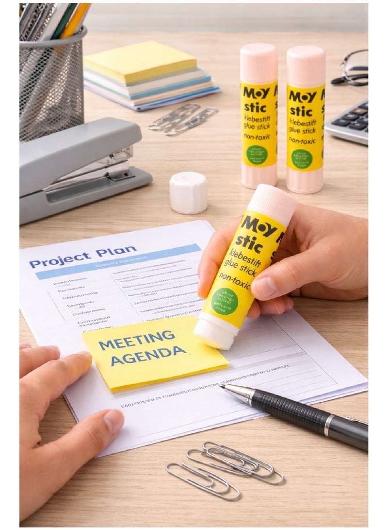 Moy Stic Glue Stick 15g Non-Toxic Multi-Purpose Adhesive for Paper, Crafts, School & Office Pack of 6 - Image 4
