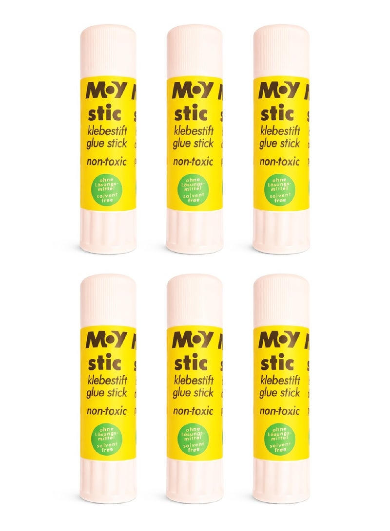 Moy Stic Glue Stick 15g Non-Toxic Multi-Purpose Adhesive for Paper, Crafts, School & Office Pack of 6 - Image 1