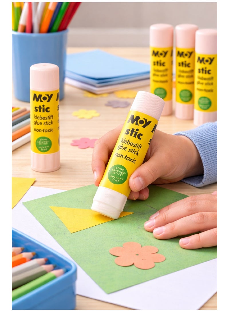 Moy Stic Glue Stick 15g Non-Toxic Multi-Purpose Adhesive for Paper, Crafts, School & Office Pack of 6 - Image 5