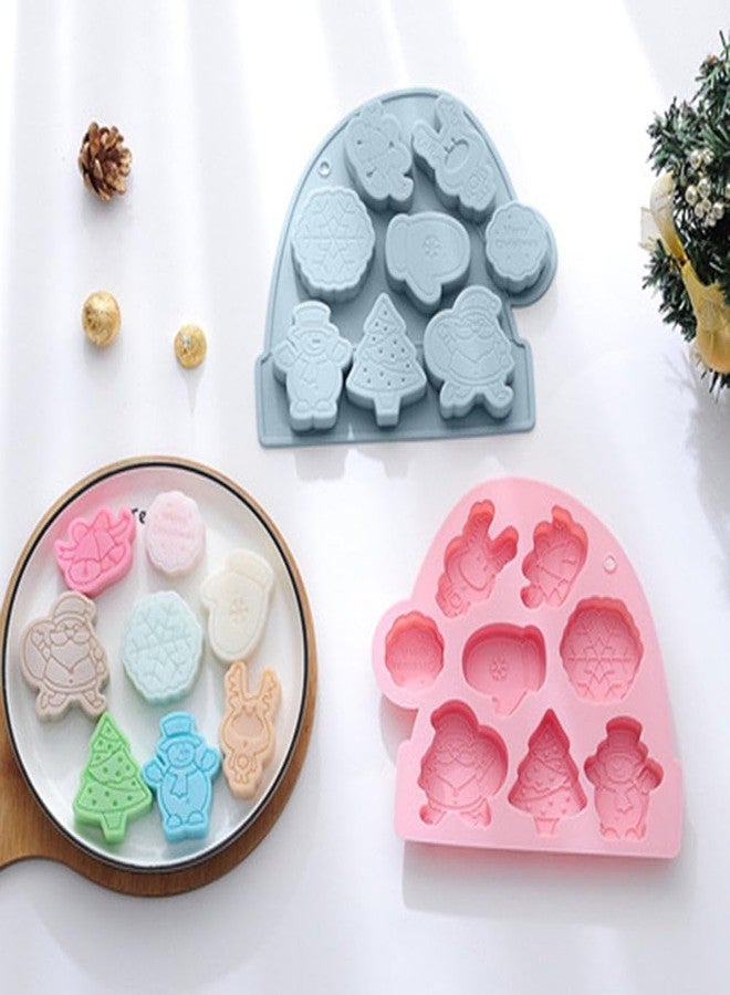 LEGACYCART Christmas Silicone Chocolate Mould Xmas Holiday Baking Mold Snowflake Christmas Tree Snowman Gingerbread Man Santa Claus Shape for DIY Candy Soap Candles Jello Cake Cookie Tray (Pack of 1) - Image 4