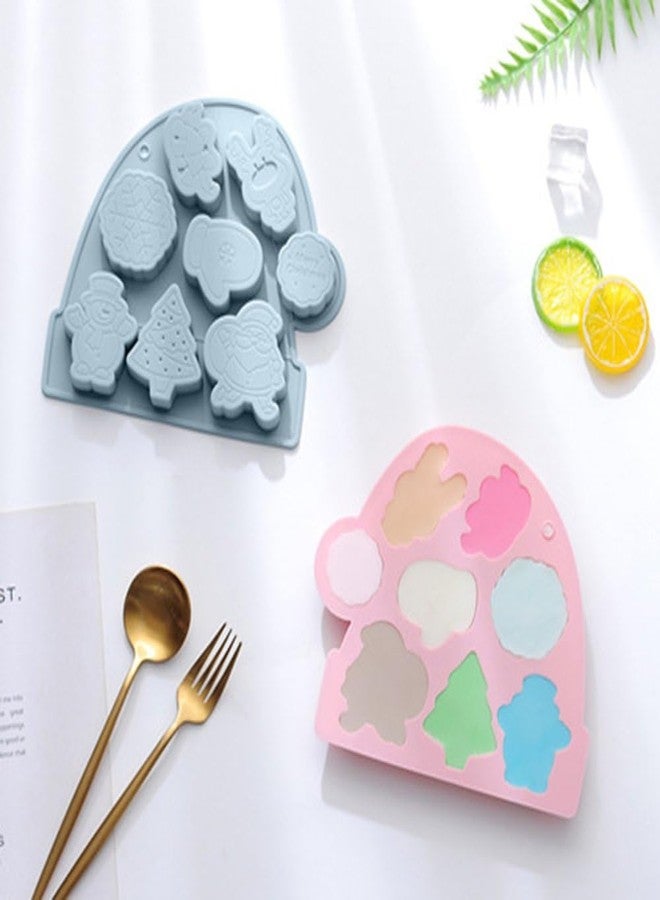 LEGACYCART Christmas Silicone Chocolate Mould Xmas Holiday Baking Mold Snowflake Christmas Tree Snowman Gingerbread Man Santa Claus Shape for DIY Candy Soap Candles Jello Cake Cookie Tray (Pack of 1) - Image 3