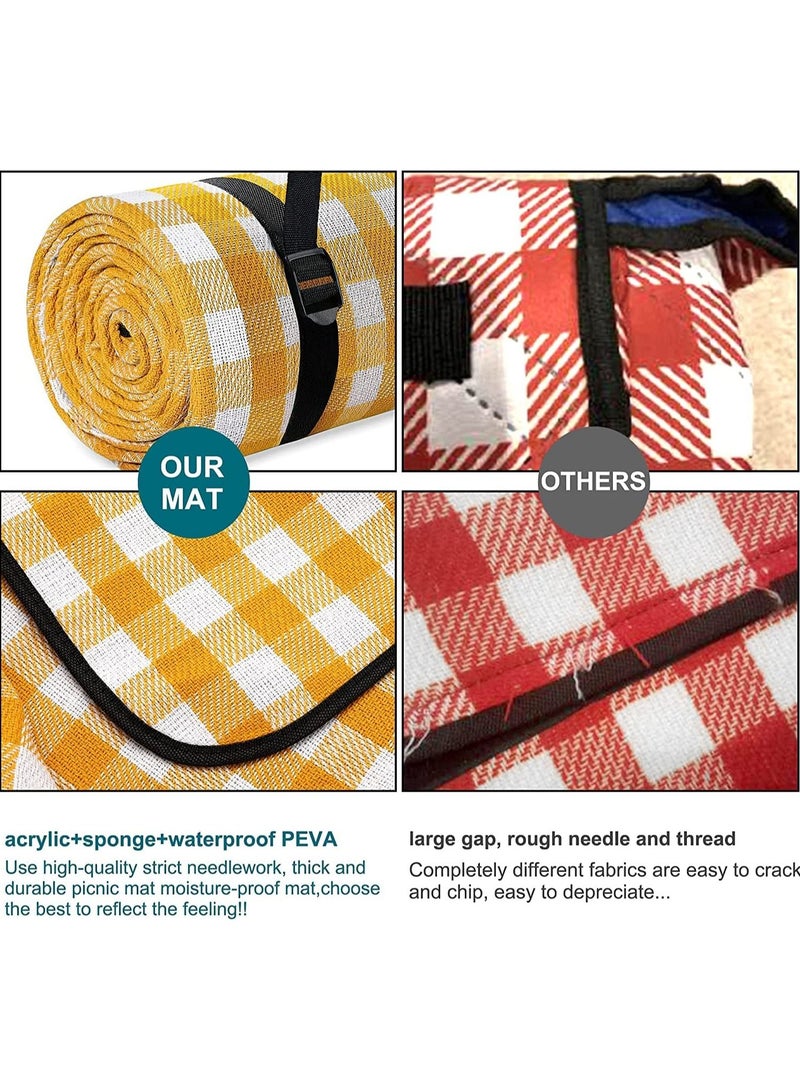 Arabest Portable Outdoor Picnic Blanket  Camping Mat, Waterproof & Sandproof Large Foldable 3-Layer Outdoor Blanket for 6 to 8 Adults, for Camping, Park, Beach, Grass, Indoors - Image 4