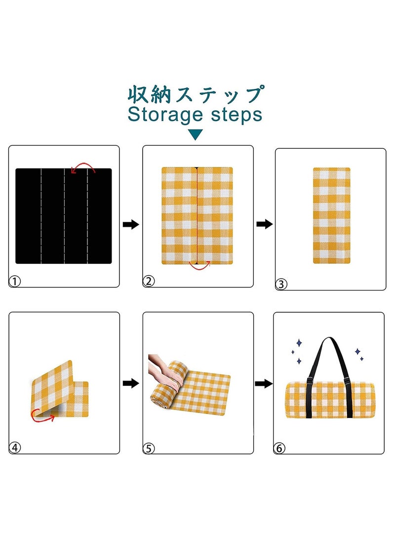 Arabest Portable Outdoor Picnic Blanket  Camping Mat, Waterproof & Sandproof Large Foldable 3-Layer Outdoor Blanket for 6 to 8 Adults, for Camping, Park, Beach, Grass, Indoors - Image 5