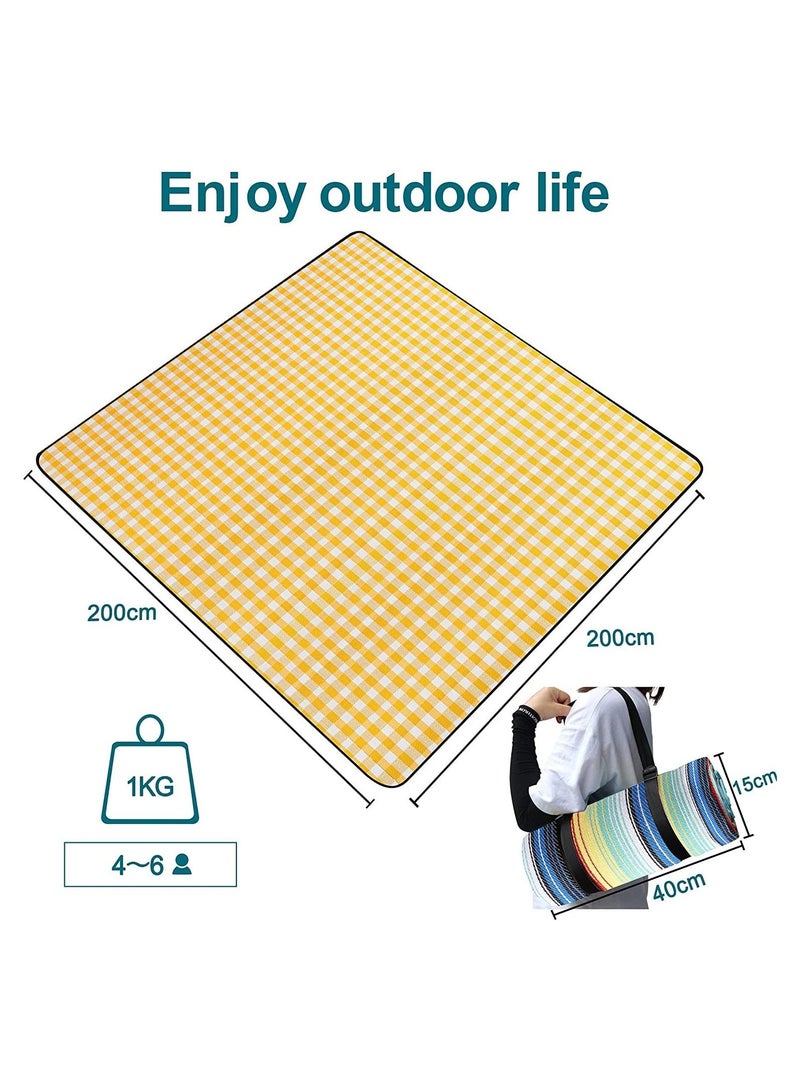 Arabest Portable Outdoor Picnic Blanket  Camping Mat, Waterproof & Sandproof Large Foldable 3-Layer Outdoor Blanket for 6 to 8 Adults, for Camping, Park, Beach, Grass, Indoors - Image 3