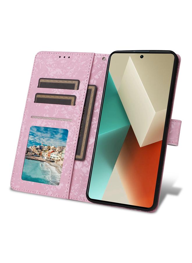 اس-توب جراب لهاتف Redmi Note 13 5G جراب هاتف جلدي مطلي بطبقة برونزية بتقنية RFID - Image 4