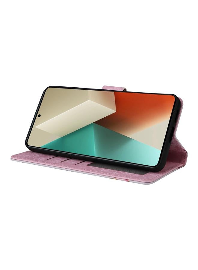 اس-توب جراب لهاتف Redmi Note 13 5G جراب هاتف جلدي مطلي بطبقة برونزية بتقنية RFID - Image 5