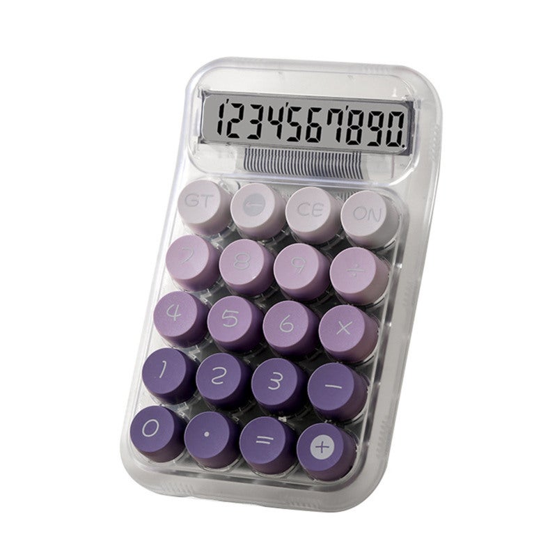 Desktop Calculator: Purple Transparent Gradient, Large Buttons, Large Screen - 10 Digit, Portable & Lightweight Basic Calculator for Students, Office Use - Image 1