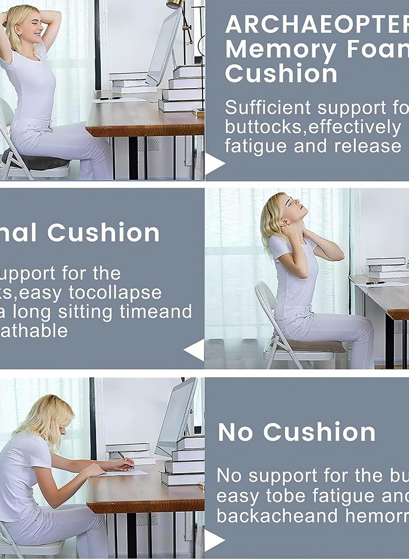 Premium Orthopedic Coccyx Seat Cushion - Memory Foam Ergonomic for Tailbone, Sciatica, Low Back Pain Relief, Pressure Relief for Car Seat, Office Chair and Wheelchair, Gaming Chair Seat (Grey)