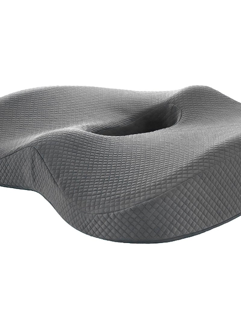 Premium Orthopedic Coccyx Seat Cushion - Memory Foam Ergonomic for Tailbone, Sciatica, Low Back Pain Relief, Pressure Relief for Car Seat, Office Chair and Wheelchair, Gaming Chair Seat (Grey)