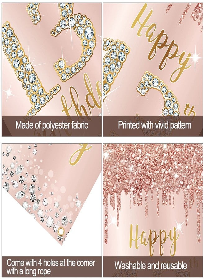 Excelloon Happy 13th Birthday Door Banner Backdrop Decorations for Girls, Pink Rose Gold 13 Birthday Party Door Cover Sign Supplies, Thirteenth Year Old Birthday Poster Background Photo Booth Props Decor - Image 3
