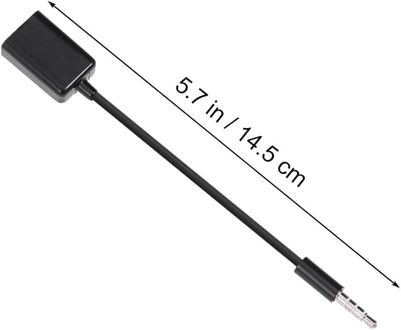 USB to 3 5mm Audio Cable OTG Adapter for Car Vehicle Black - Image 3
