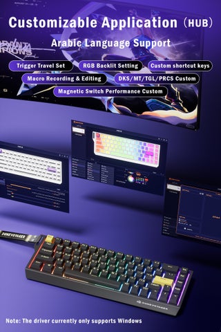 لوحة مفاتيح ألعاب مغناطيسية COER 68C بإضاءة RGB وتصميم 65% مع 68 مفتاحًا، أغطية مفاتيح PBT عربية مقاومة للتآكل، مفاتيح تأثير هول قابلة للتعديل للاستجابة السريعة، معدل استطلاع 8K و128K لضغطات دقيقة، كابل نحاسي عالي السرعة، متوافقة مع PS4 وPS5 وXbox وPC، مثالية لألعاب Fortnite وFPS، تصميم مدمج محمول للألعاب الاحترافية. - view 3