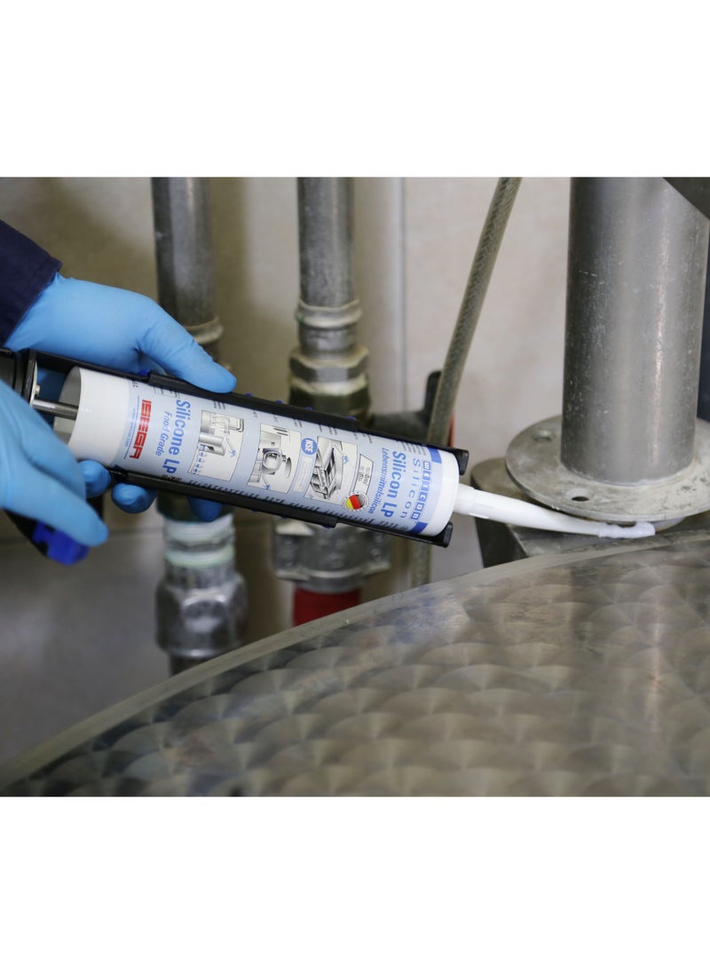 Weicon - WEICON Silicone LP | 310 ml | white | Cartridge | Permanently elastic adhesive and sealant - Image 1