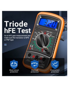 SYOSI Digital Multimeter with Backlight LCD, Digital Portable Multimeter, Measure DC AC Voltmeter and Ohm Volt Amp Tester, Voltage, Current, Resistance, Continuity (with Tests Live Wire and Battery)  - Image 5