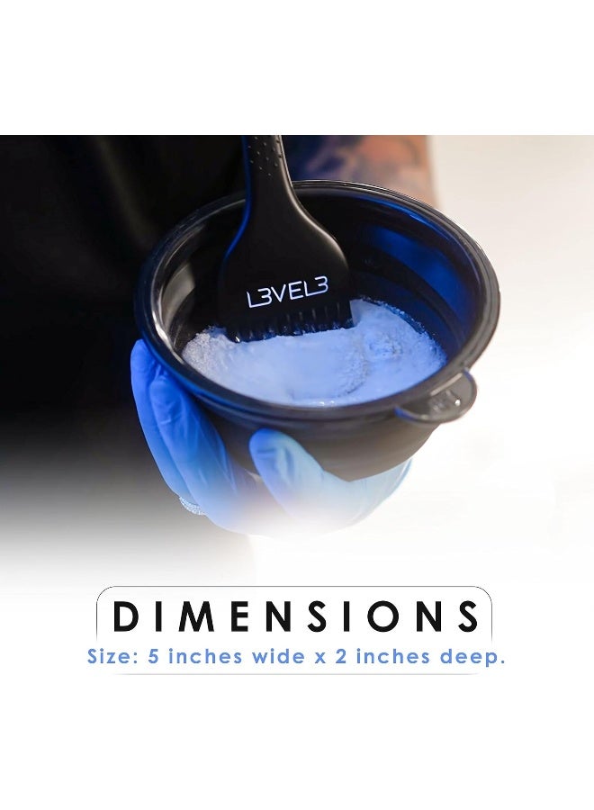 L3 وعاء صبغة قابل للطي من المستوى 3 - للاستخدام في الخلط، والتلوين، وجميع احتياجات الصبغ - مقاوم للتبييض والمواد الكيميائية - حجم مدمج للاستخدام السهل (أسود) - Image 4