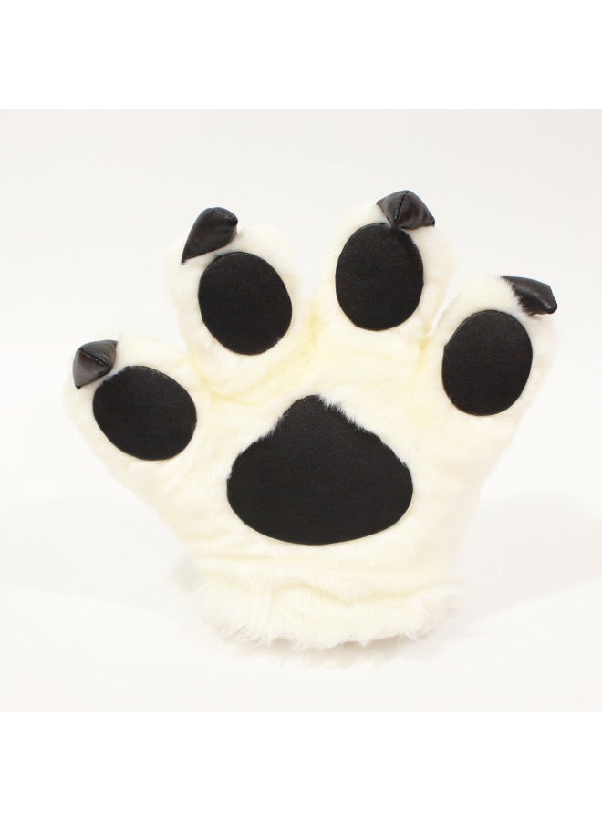 Zoo Tiger Tail Lion Hair Band Dinosaur Plush Toy Giraffe Gloves Panda Paw Child Props-Color:Yellow Tiger Hairband  - Image 4
