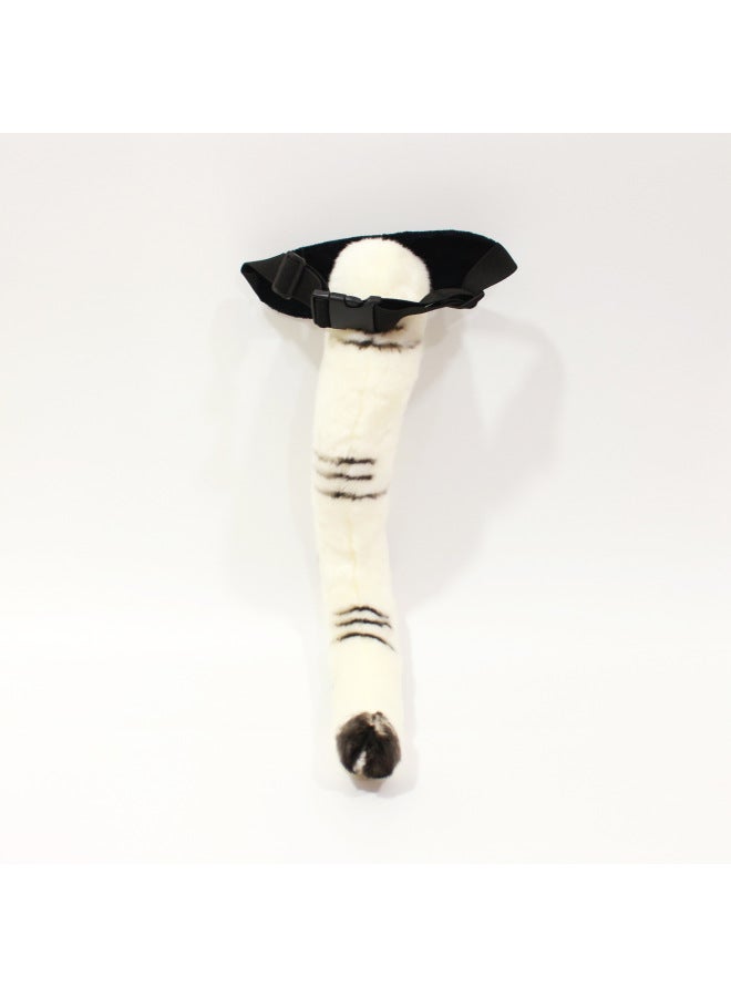 Zoo Tiger Tail Lion Hair Band Dinosaur Plush Toy Giraffe Gloves Panda Paw Child Props-Color:Yellow Tiger Hairband  - Image 3