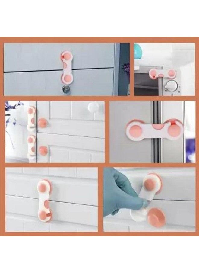 FreshDcart - Fdca477 Baby Safety Plastic Cabinet Locks ; Baby Proofing Cabinet Locks ; No Tool Or Drilling Needed With Super Strong Multipurpose Locks Cabinets Oven.(Multicolour Set Of 2) - Image 1