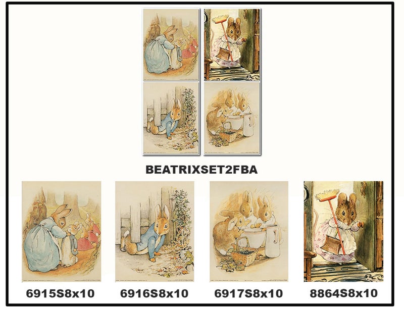 Impact Posters Gallery The Tale of Peter Rabbit Beatrix Potter Kids Room Four Set 8x10 Wall Decor Art Print Poster - Image 3