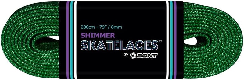 Bont Skates 8mm Shimmer Laces - 79" 96" 108" - Tinkerbell Green - Image 3