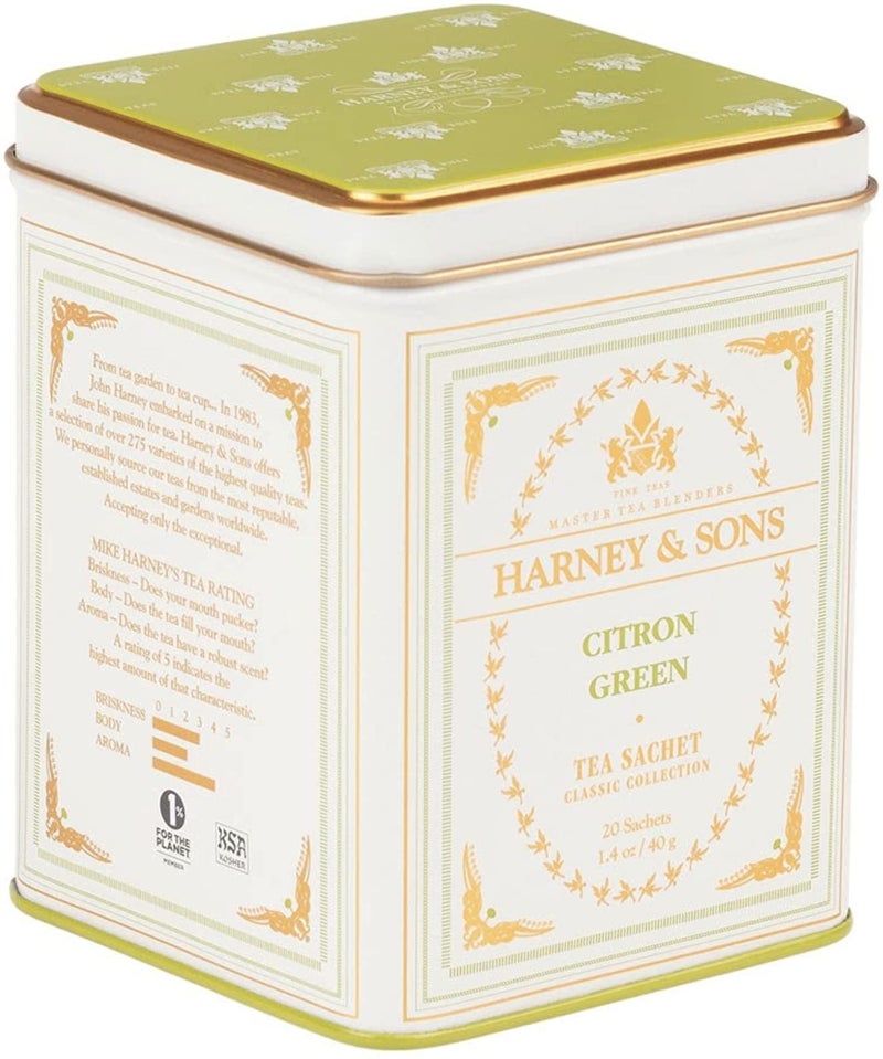 Harney & Sons Citron Green Tea, White, 20 Count (Pack of 1)