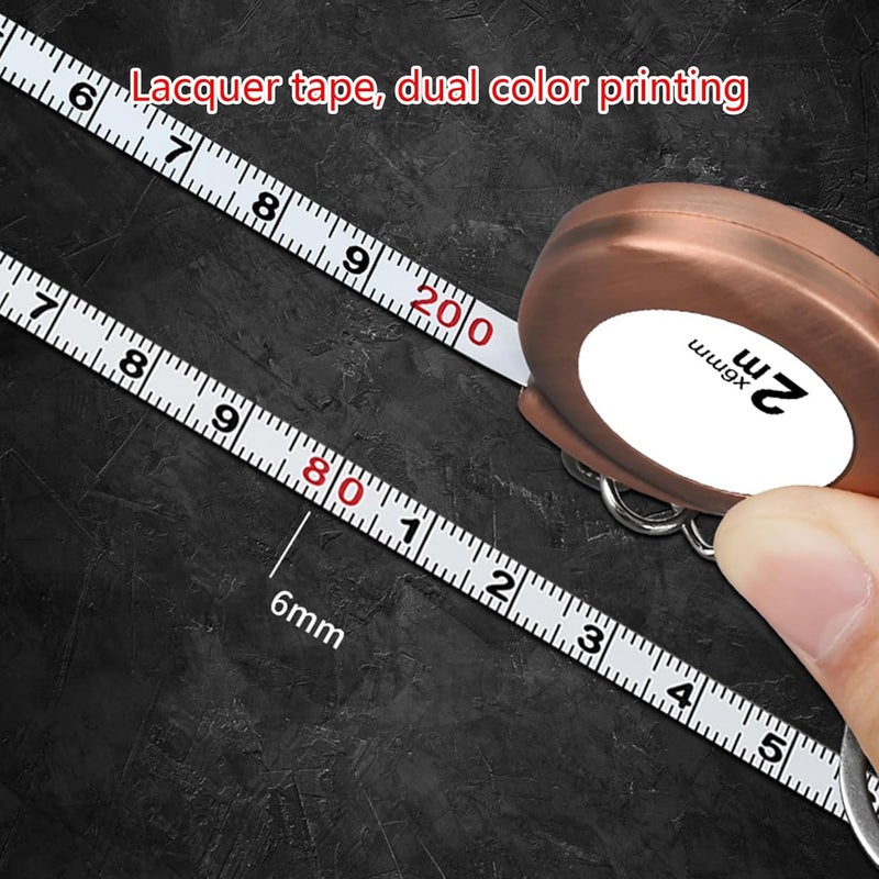 2M Tape Measure Keychain Steel Professional Retractable Portable Keyring Pull Ruler - Image 5