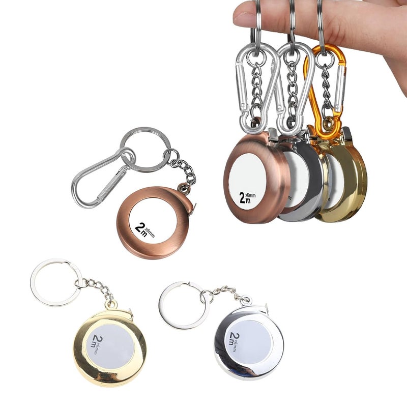 2M Tape Measure Keychain Steel Professional Retractable Portable Keyring Pull Ruler - Image 2