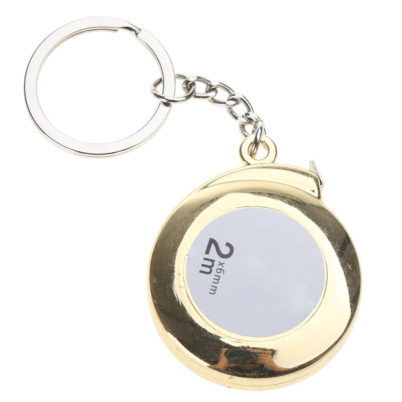2M Tape Measure Keychain Steel Professional Retractable Portable Keyring Pull Ruler - Image 1