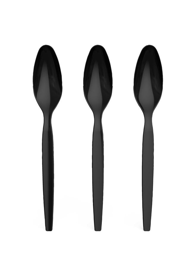 PERK Staples Perk PK56395 Perk Plastic Spoon, Heavy-Weight, Black, 100/Pack (PK56395) - Image 5