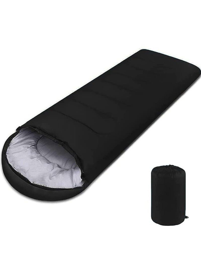 AUTOYSUR Sleeping Bags Camping with Compression Sack, Ultralight Backpacking Sleeping Bags with Zipper, Suitable for Warm & Cold Weather for Hiking, Traveling, Outdoor Adventure Black - Image 1