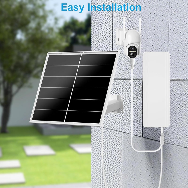 VUEBEE 20W Solar Panel Kit with 24000mAh Battery for Security & Trail Cameras, 5V/12V Adjustable Output, USB-C & DC Plugs, IP66 Waterproof, 360° Mount - Image 4
