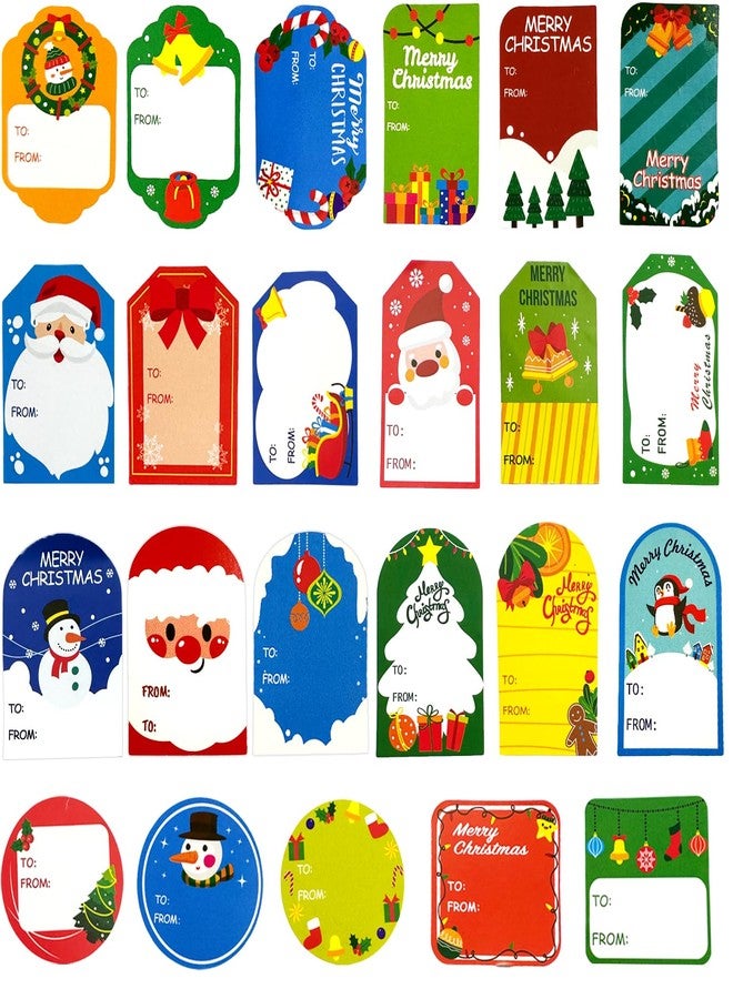 Ccswybf Christmas Stickers Labels, 108Pcs Christmas Tags Labels Christmas Name Gift Label Self-Adhesive Stickers Xmas Gift Tag for Christmas Presents - Image 1