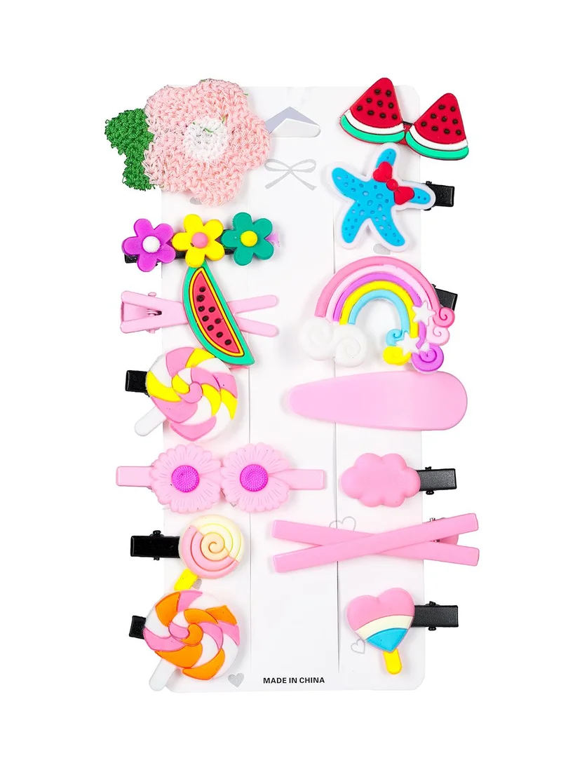 بيبي كلو Girls Multicolor Hair Clips 15 Pack Set