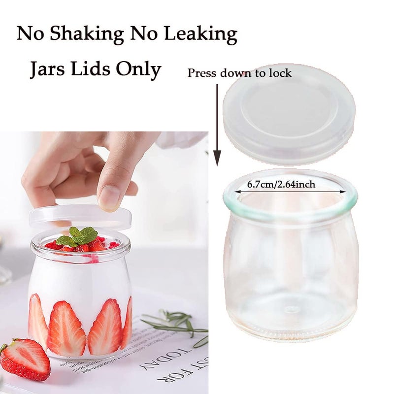 Boxweer 15PCS Yogurt Jar Lids - Clear Plastic, Reusable, BPA-Free Polypropylene, Screw Top, Transparent, Round, Microwaveable, Ideal for Oui Yogurt Jars, Glass Jars, and More - Image 4