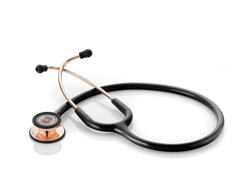 ADC Adscope 608 Convertible Clinician Stethoscope with Tunable AFD Technology, Adult Diaphragm and Adult Bell or Pediatric Diaphragm, 31 inch Length, Rose Gold with Black tubing - Image 3
