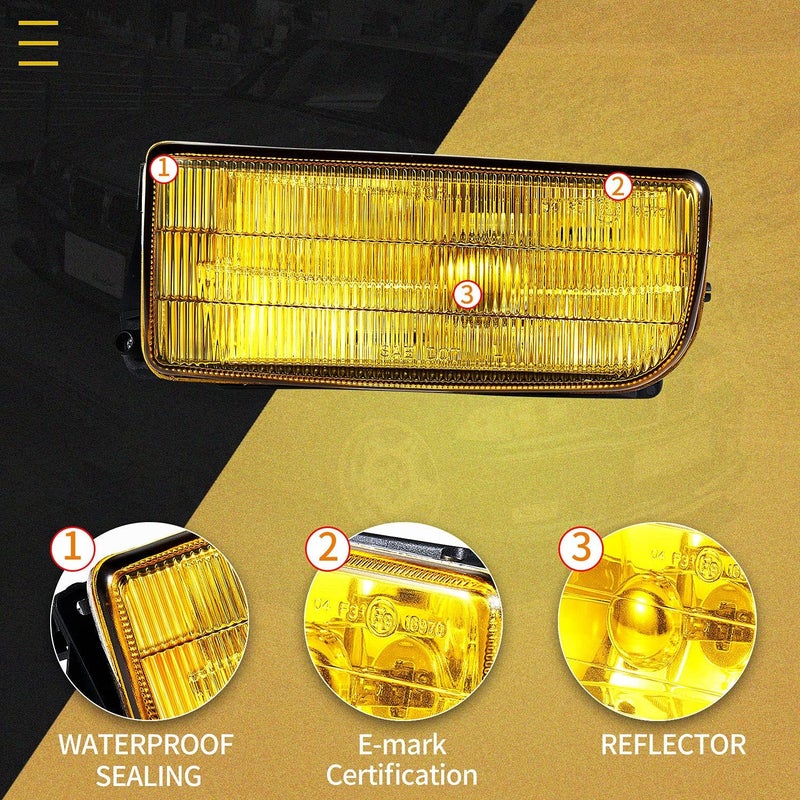 WEISIGAO Fog Lights for BMW 3 Series (1992-1999) - Yellow Lens, H1 Bulbs, 1 Pair - Image 3