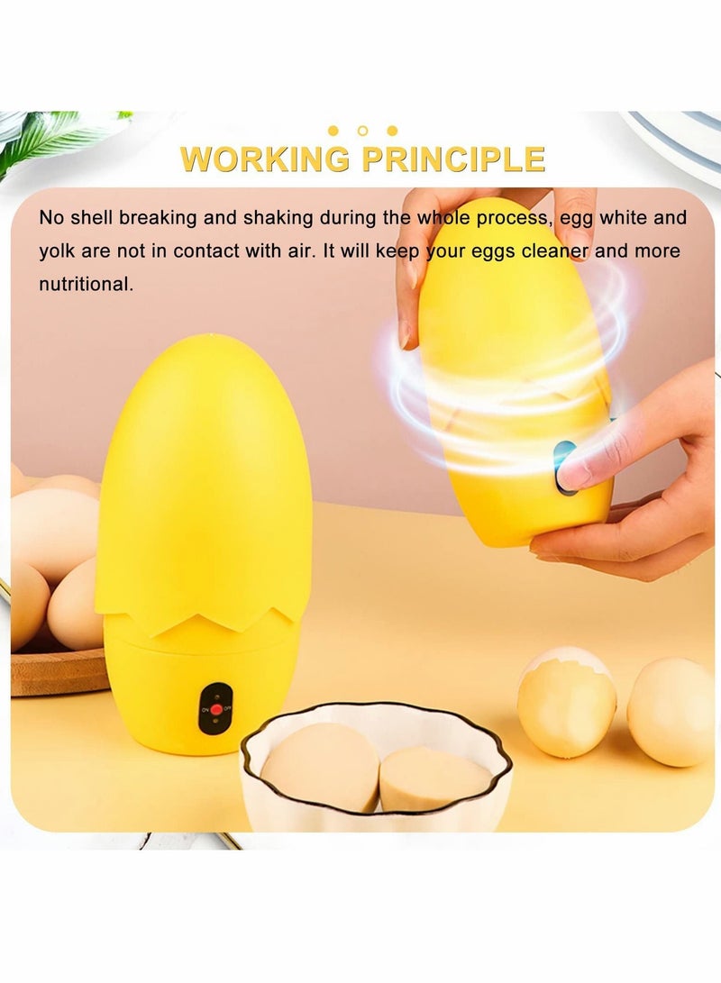 SYOSI Electric Egg Whisk, Egg White and Yolk Mixer Kitchen Cooking Baking Tool Accessories with European Charging Cable (Yellow) - Image 5