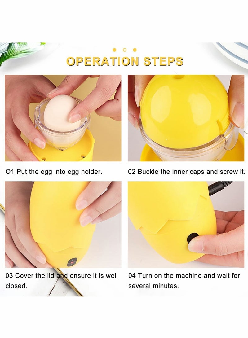 SYOSI Electric Egg Whisk, Egg White and Yolk Mixer Kitchen Cooking Baking Tool Accessories with European Charging Cable (Yellow) - Image 3