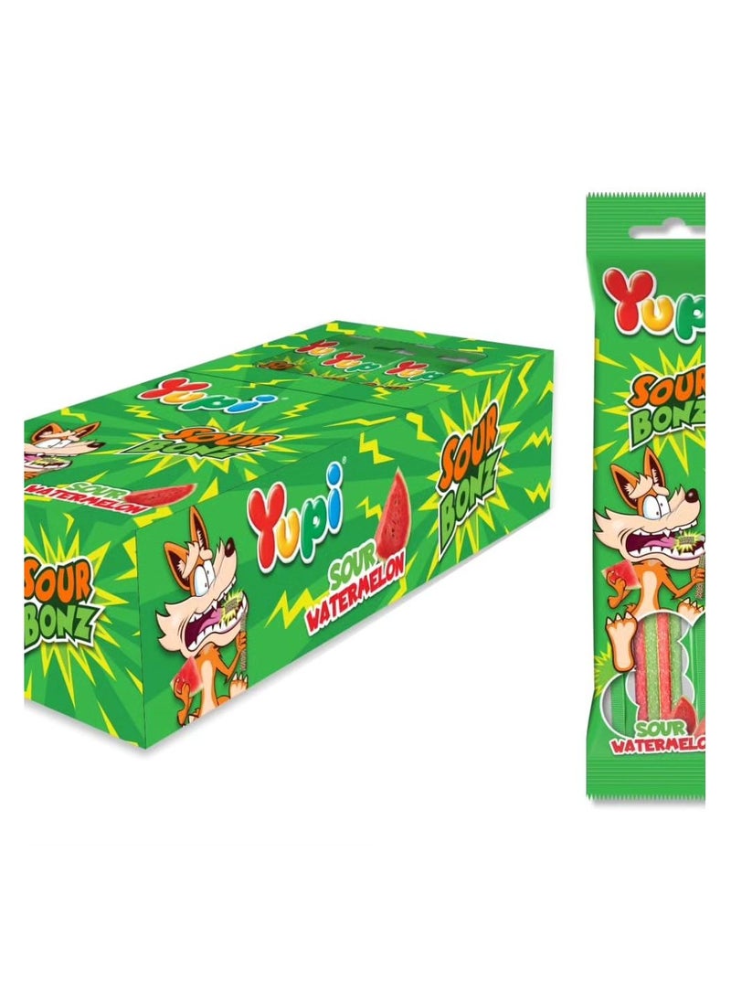 Yupi Yupi Sour Watermelon Bonz Jelly Candy Pack - 12 Bags  - Image 1