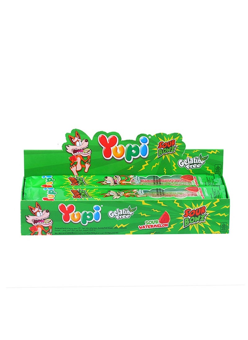 Yupi Yupi Sour Watermelon Bonz Jelly Candy Pack - 12 Bags  - Image 3