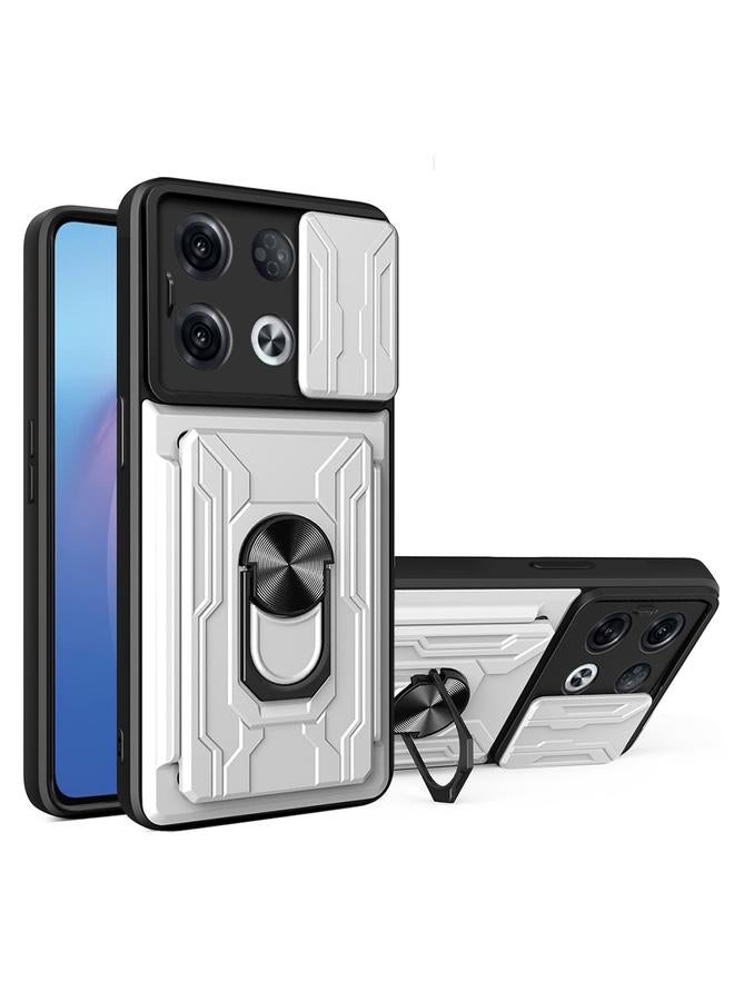 Case For OPPO Reno8 Pro 5G Sliding Camshield TPU+PC Phone Case with Card Slot