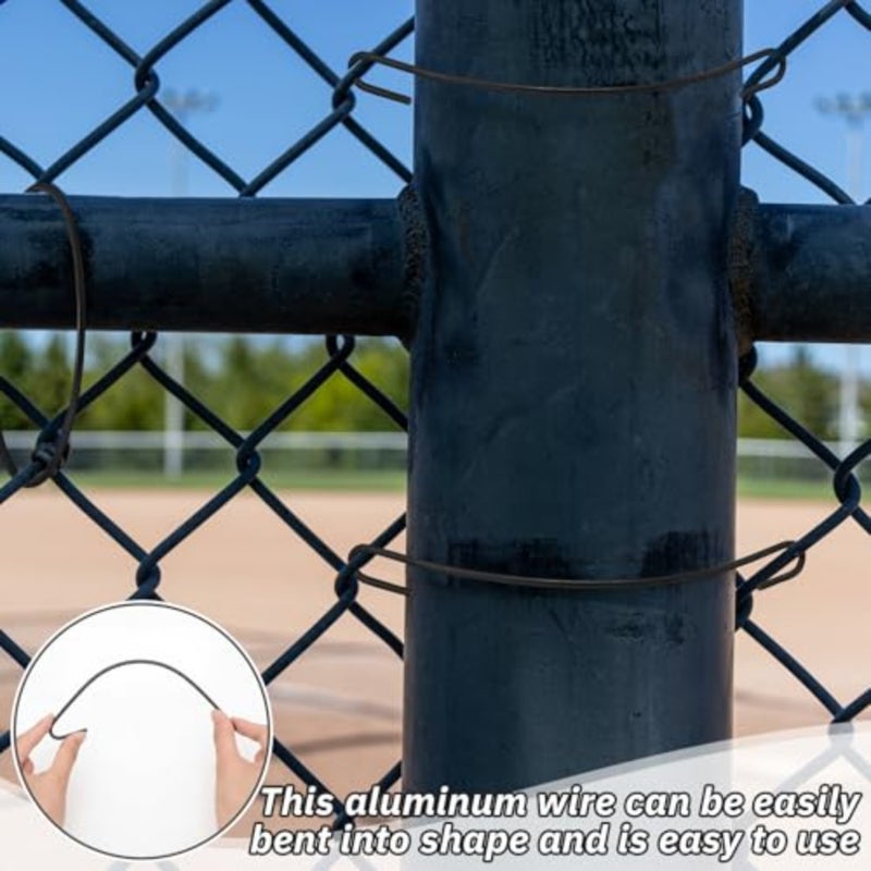 Shimeyao 100 Pcs 8-1/4" Black Chain Link Fence Ties 9 Gauge Heavy Duty Aluminum Fence Wire Ties for Fencing, Wire to Posts and Rails, Kennel Repairs - Image 5
