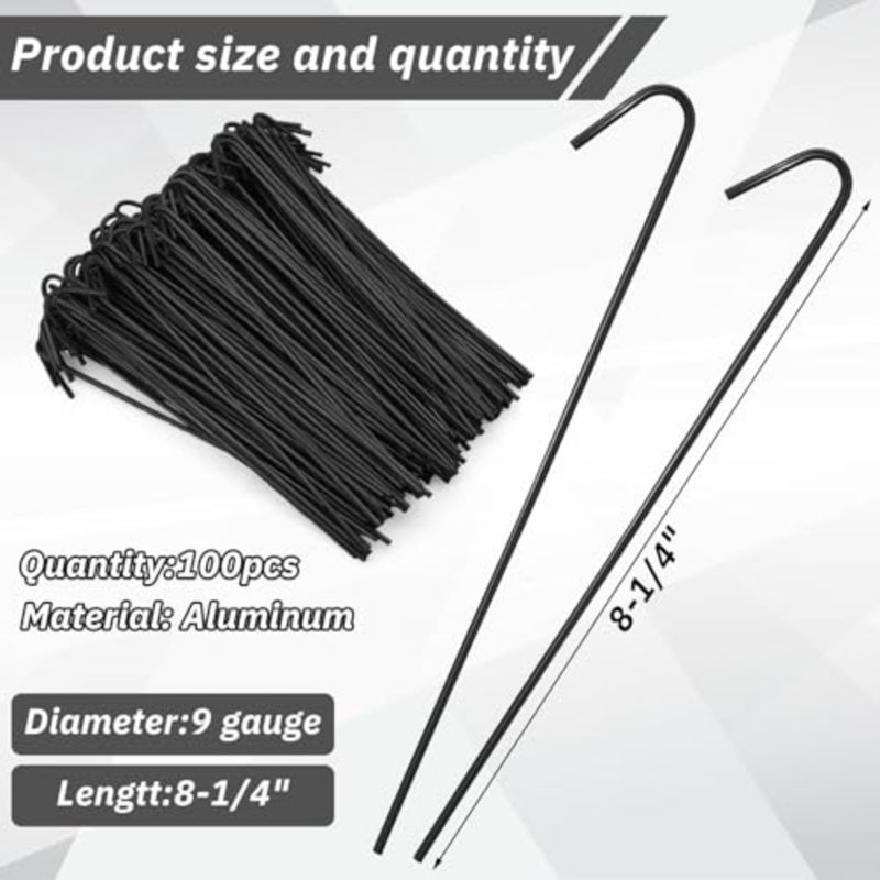 Shimeyao 100 Pcs 8-1/4" Black Chain Link Fence Ties 9 Gauge Heavy Duty Aluminum Fence Wire Ties for Fencing, Wire to Posts and Rails, Kennel Repairs - Image 2