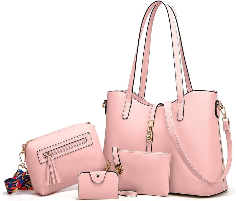 YTL Women Fashion Handbags Wallet Tote Bag Shoulder Bag Top Handle Satchel Purse Set 4pcs - Image 1