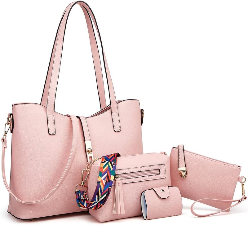 YTL Women Fashion Handbags Wallet Tote Bag Shoulder Bag Top Handle Satchel Purse Set 4pcs - Image 2
