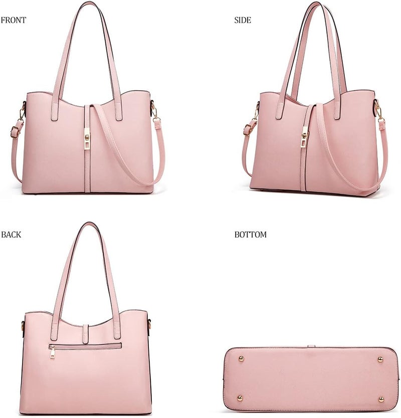 YTL Women Fashion Handbags Wallet Tote Bag Shoulder Bag Top Handle Satchel Purse Set 4pcs - Image 3