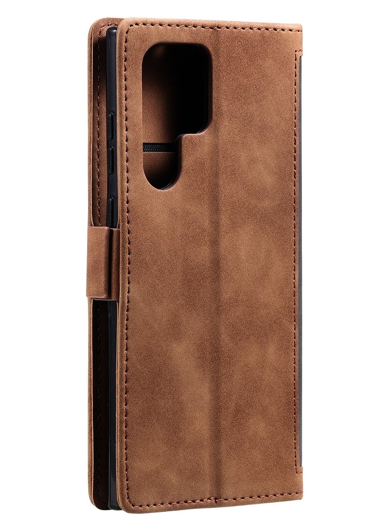 Suteni Waist Band Flip Cover Card Slots Leather Phone Case for Samsung - Image 2